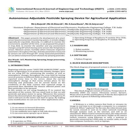 IRJET- Autonomous Adjustable Pesticide Spraying Device for Agricultural Appli...