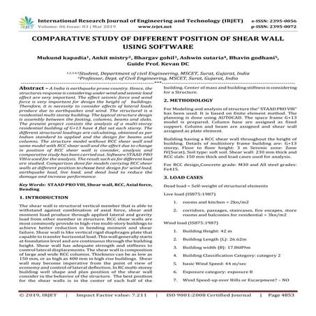 COMPARATIVE STUDY OF DIFFERENT SHEAR WALL ON IRREGULAR STRUCTURE | PDF