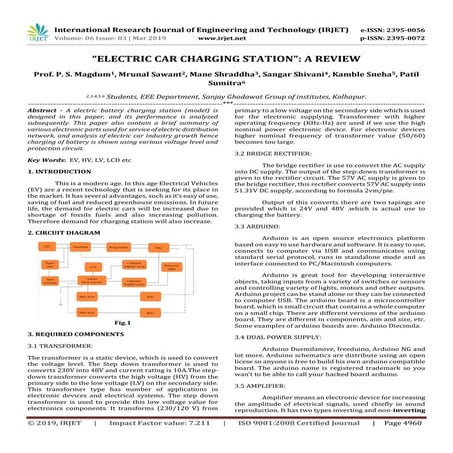 IRJET- Electric Car Charging Station: A Review