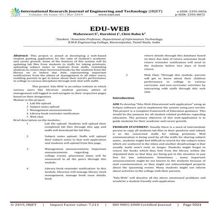 IRJET-  	  Edu-Web