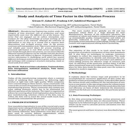 IRJET- Study and Analysis of Time Factor in the Utilization Process