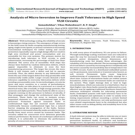 IRJET-  	  Analysis of Micro Inversion to Improve Fault Tolerance in High Spe...