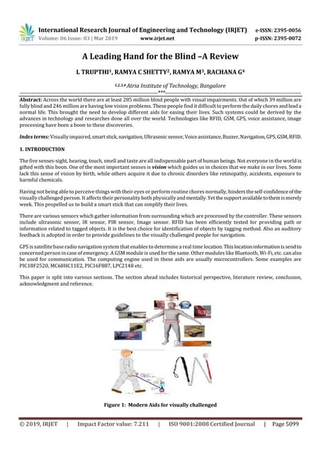 IRJET- A Leading Hand for the Blind –A Review