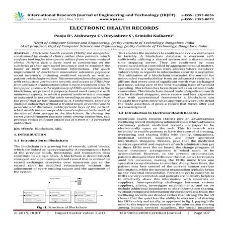 IRJET- Electronic Health Records