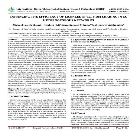 IRJET-  	  Enhancing the Efficiency of Licenced Spectrum Sharing in 5G Hetero...
