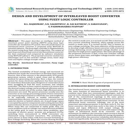 IRJET-  	  Design and Development of Interleaved Boost Converter using Fuzzy ...