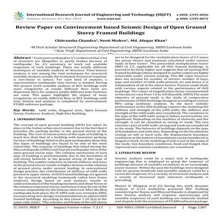 IRJET- Review Paper on Convincement based Seismic Design of Open Ground Store...