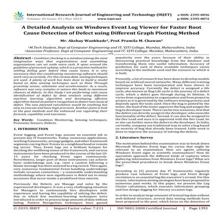 IRJET-  	  A Detailed Analysis on Windows Event Log Viewer for Faster Root Ca...