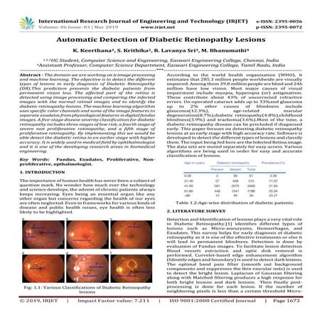 IRJET- Automatic Detection of Diabetic Retinopathy Lesions