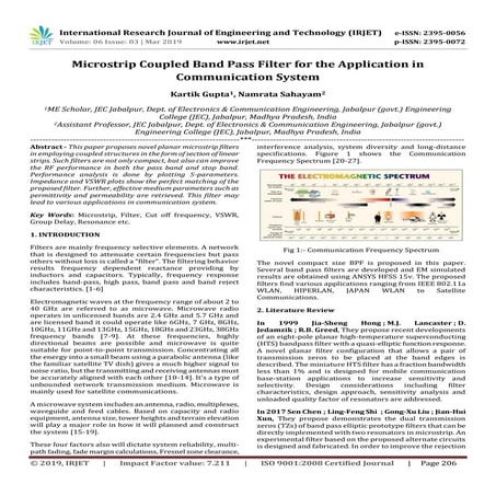 IRJET- Microstrip Coupled Band Pass Filter for the Application in Communicati...
