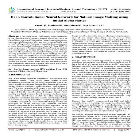 IRJET- Deep Convolutional Neural Network for Natural Image Matting using Init...