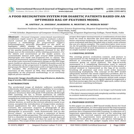 IRJET- A Food Recognition System for Diabetic Patients based on an Optimized ...