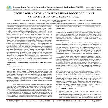 IRJET-  	  Secure Online Voting Systems using Block of Chunks