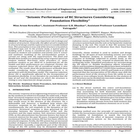 IRJET-  	  Seismic Performance of RC Structures Considering Foundation Flexib...