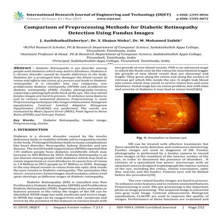 IRJET-  	  Comparison of Preprocessing Methods for Diabetic Retinopathy Detec...