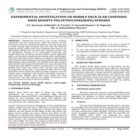 IRJET- Experimental Investigation on Bubble Deck Slab Confining High Density ...