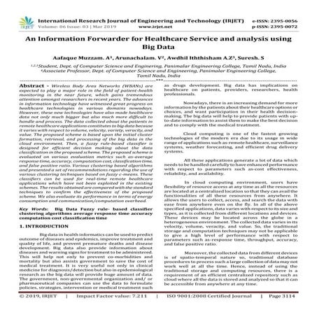 IRJET- An Information Forwarder for Healthcare Service and analysis using Big...