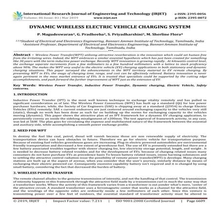 IRJET-  	  Dynamic Wireless Electric Vehicle Charging System