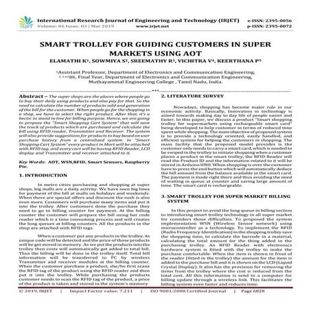 IRJET-  	  Smart Trolley for Guiding Customers in Super Markets using AOT