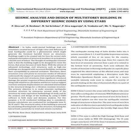 IRJET- Seismic Analysis and Design of Multistorey Building in Different Seism...