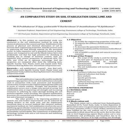 IRJET- An Comparative Study on Soil Stabilisation using Lime and Cement