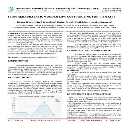 IRJET-  	  Slum Rehabilitation under Low Cost Housing for Vita City