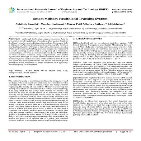 IRJET- Smart Military Health and Tracking System