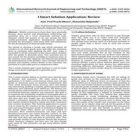 IRJET-  	  I Smart Solution Application : Review