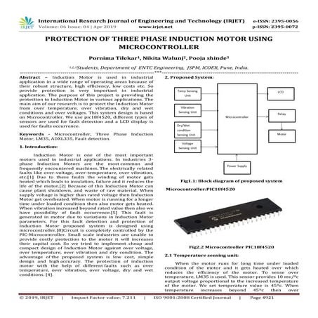 IRJET- Protection of Three Phase Induction Motor using Microcontroller