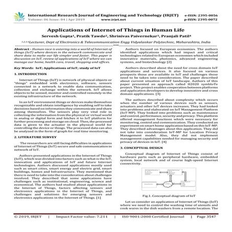 IRJET- Applications of Internet of Things in Human Life