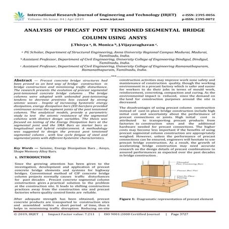 IRJET- Analysis of Precast Post Tensioned Segmental Bridge Column using Ansys
