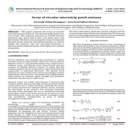 Design of multiband microstrip patch antenna for wireless application | PDF