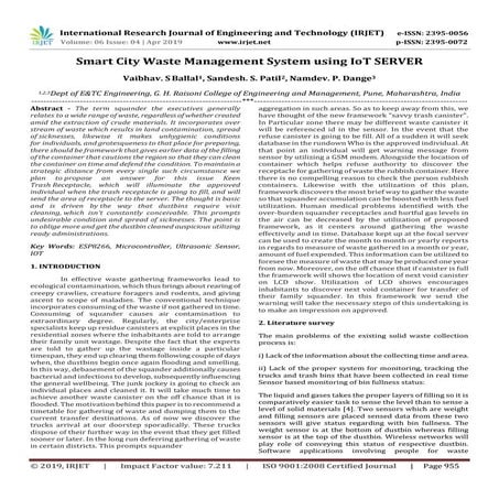 IRJET-  	  Smart City Waste Management System using IoT Server