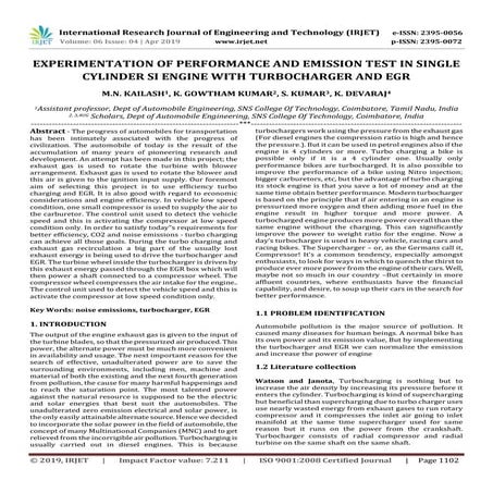 IRJET- Experimentation of Performance and Emission Test in Single Cylinder SI...