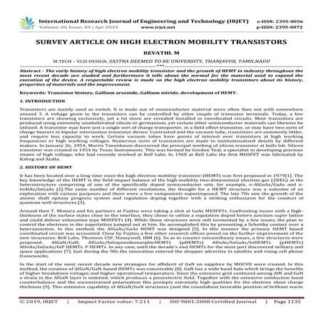 High electron mobility transistor | PDF