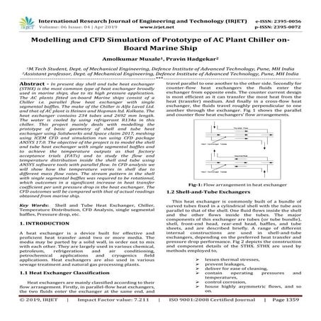 IRJET- Modelling and CFD Simulation of Prototype of AC Plant Chiller On-Board...