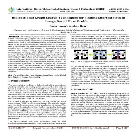 IRJET- Bidirectional Graph Search Techniques for Finding Shortest Path in Ima...