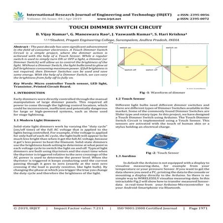 IRJET- Touch Dimmer Switch Circuit