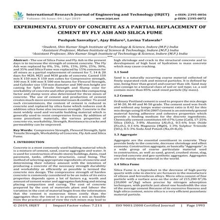 Micro Silica as Partial Replacement of Cement in Concrete | PDF