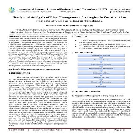 Risk Management In High Rise Construction Projects | PDF