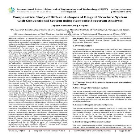 IRJET- Comparative Study of different Shapes of Diagrid Structure System with...