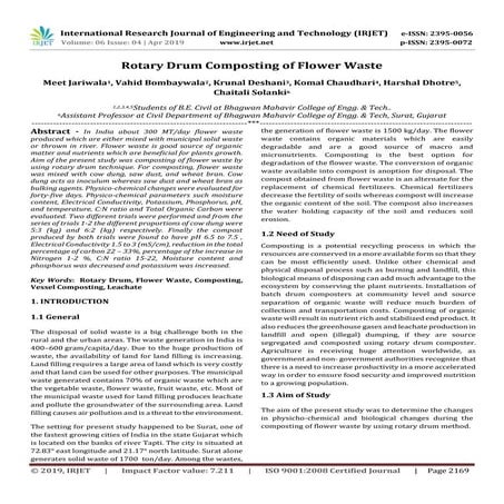 IRJET- Rotary Drum Composting of Flower Waste