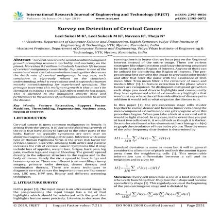 IRJET- Survey on Detection of Cervical Cancer