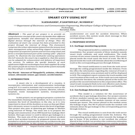IRJET- Smart City using IoT