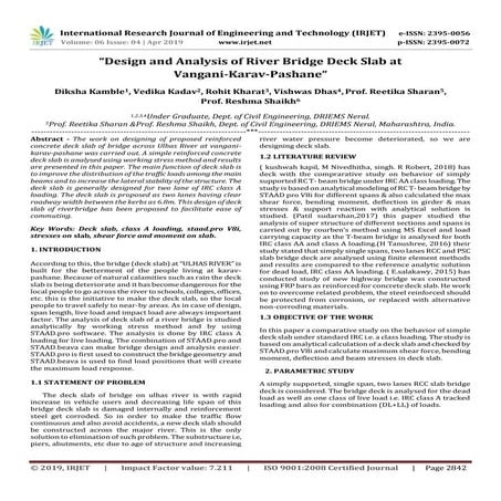 IRJET- Design and Analysis of River Bridge Deck Slab at Vangani-Karav-Pashane