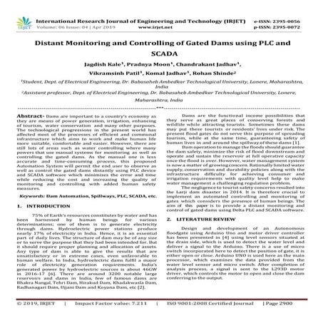 IRJET- Distant Monitoring and Controlling of Gated Dams using PLC and ...