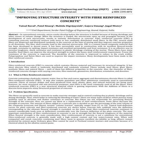 IRJET- Improving Structure Integrity with Fibre Reinforced Concrete