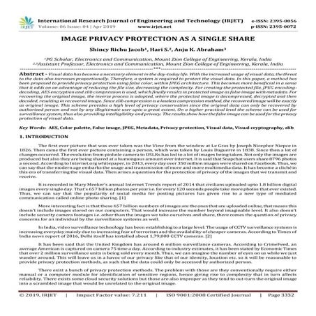 IRJET-  	  Image Privacy Protection as a Single Share