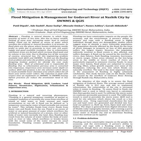 IRJET- Flood Mitigation & Management for Godavari River at Nashik City by SWM...
