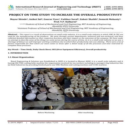 Industrial engineering – case study | PPTX